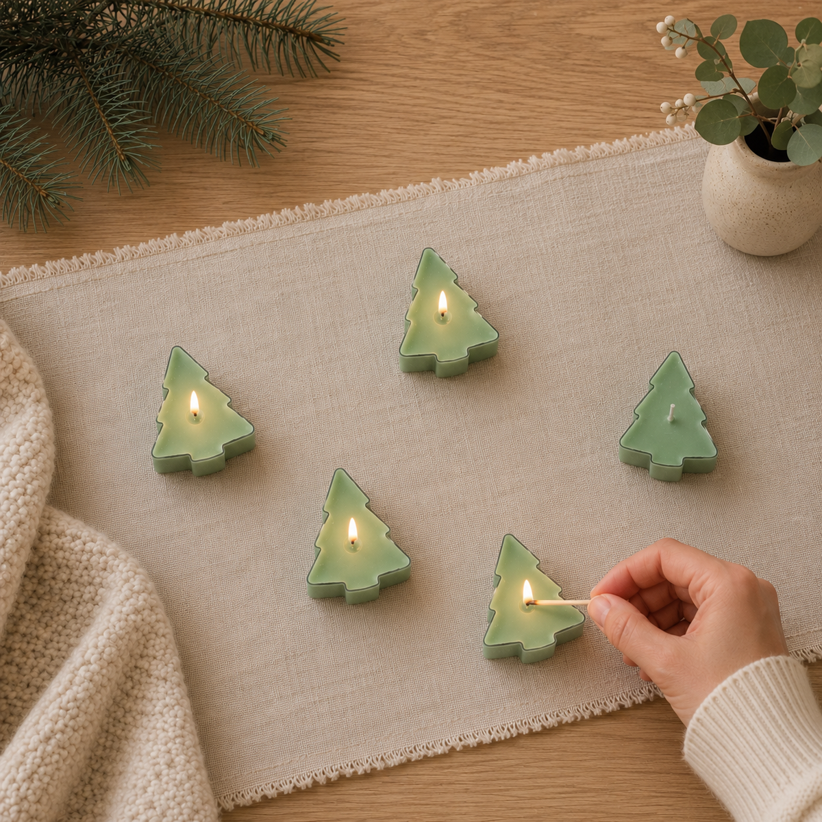 Studio Akiyo Winter Wonderland Tree Tealight Candle Set product detail