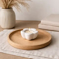 Studio Akiyo cream white flower tealight candle holder