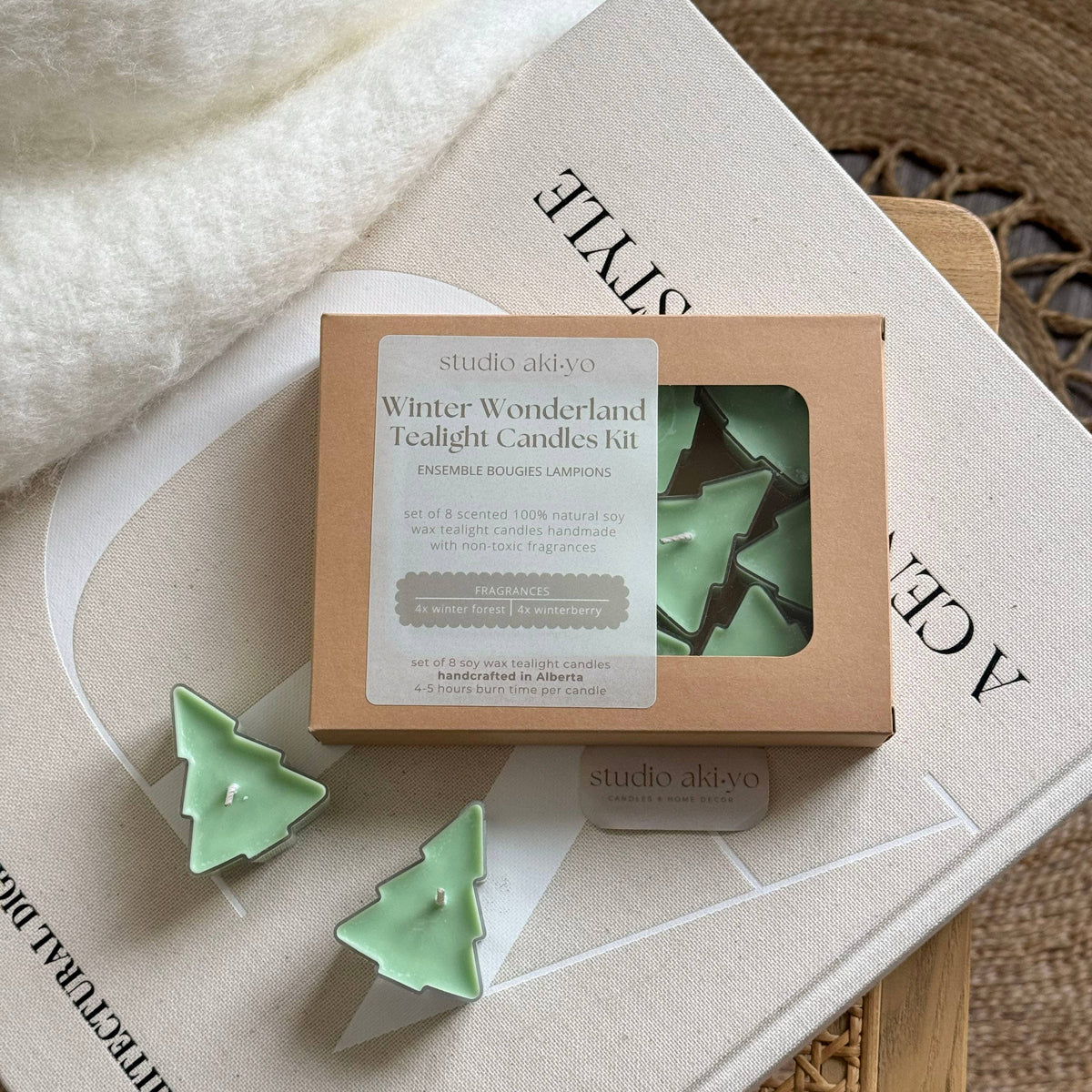 Studio Akiyo Winter Wonderland Tree Tealight Candle Set product detail