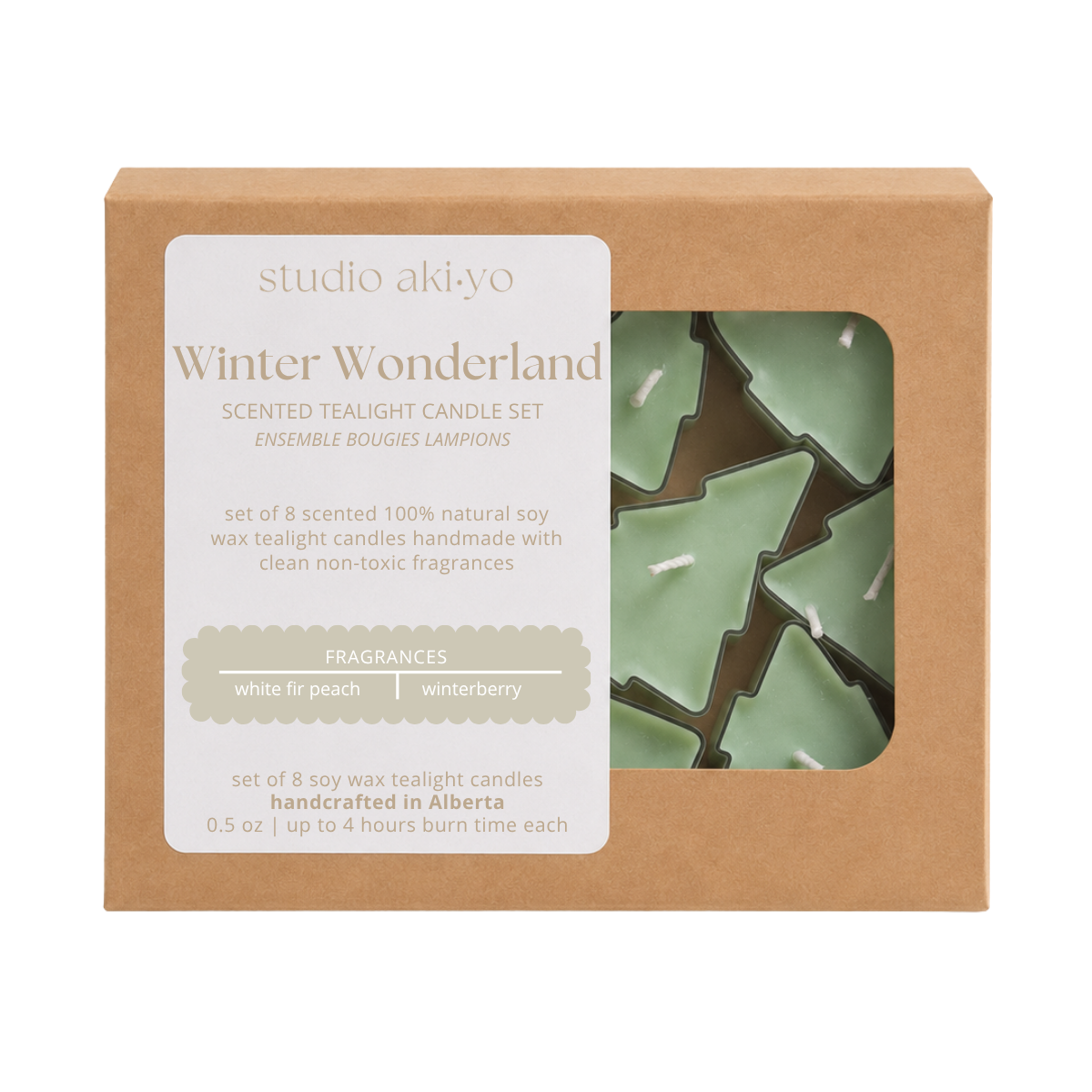 Studio Akiyo Winter Wonderland Tree Tealight Candle Set product detail
