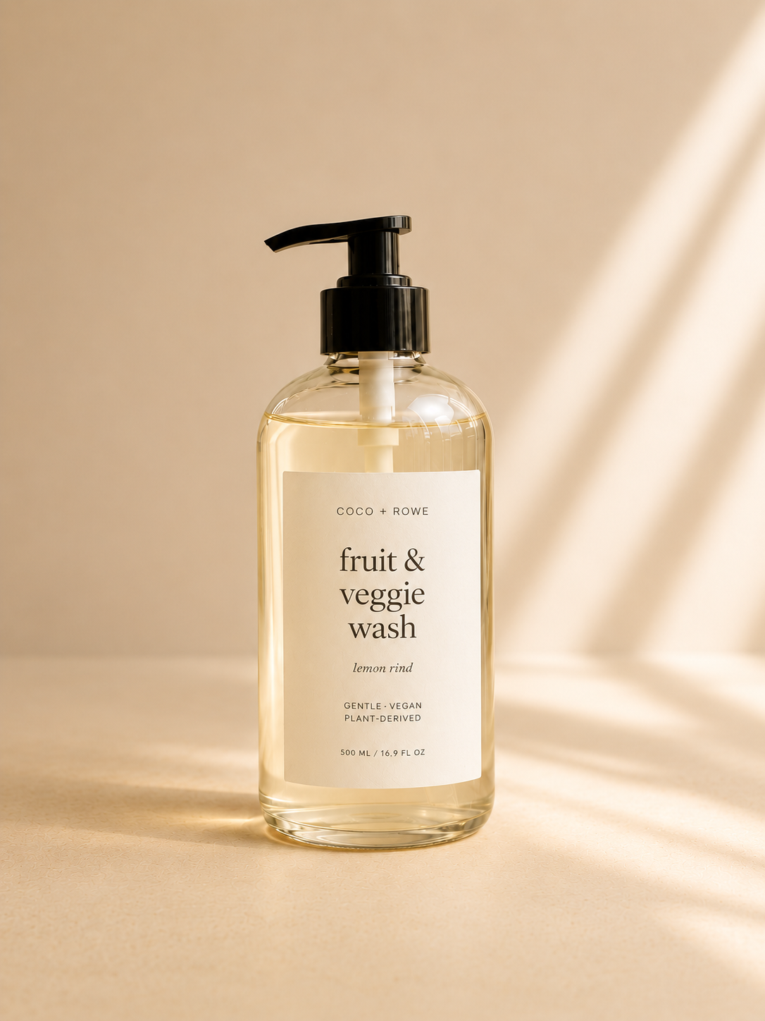 Coco and Rowe Fruit & Veggie Wash in Lemon Rind, plastic bottle