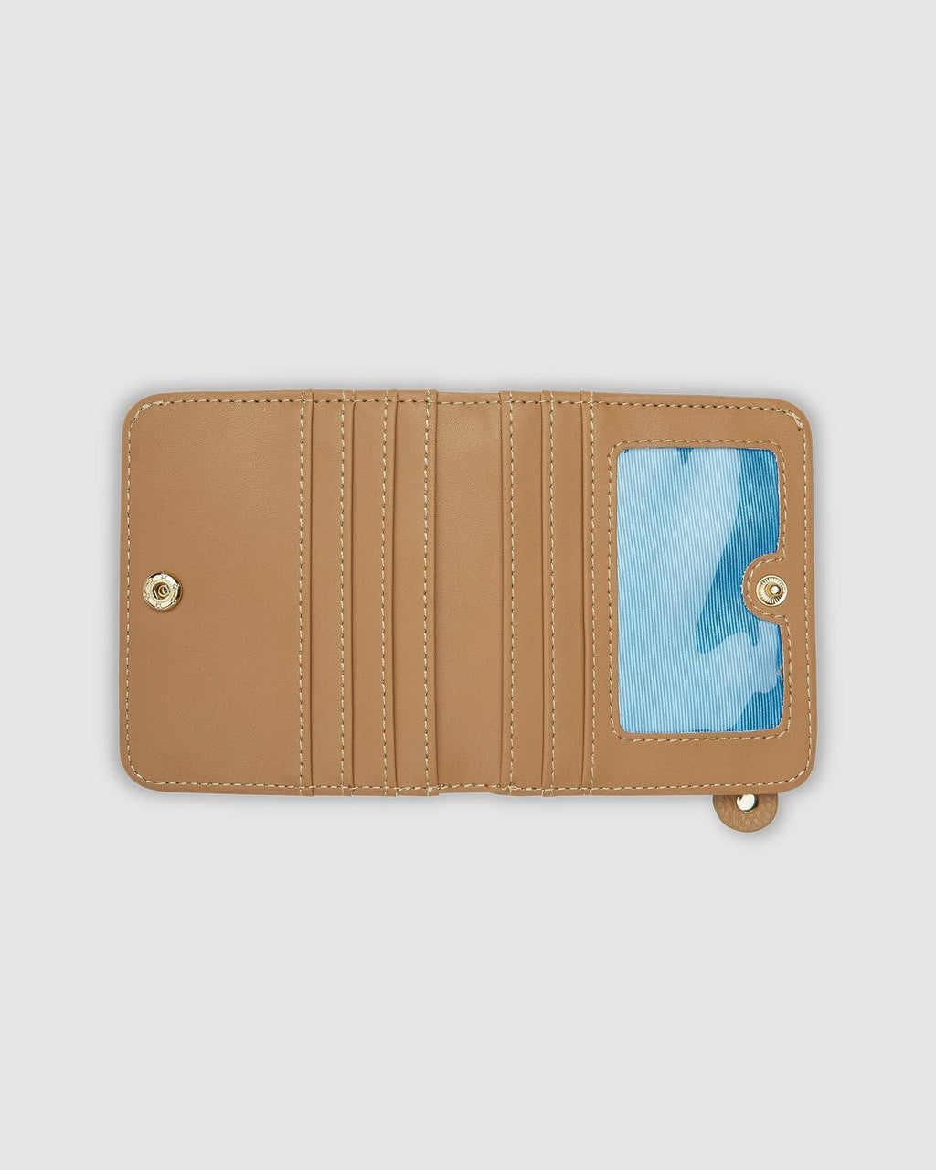 Louenhide Lily wallet in latte, open with card slots