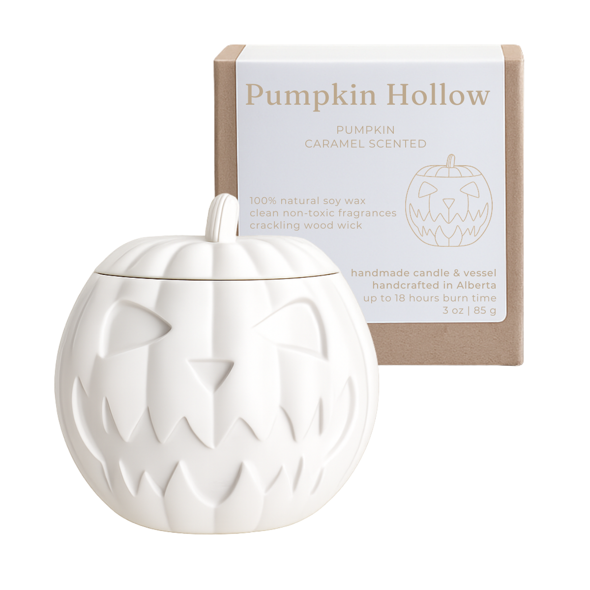 Studio Akiyo Pumpkin Hollow carved pumpkin wood wick candle