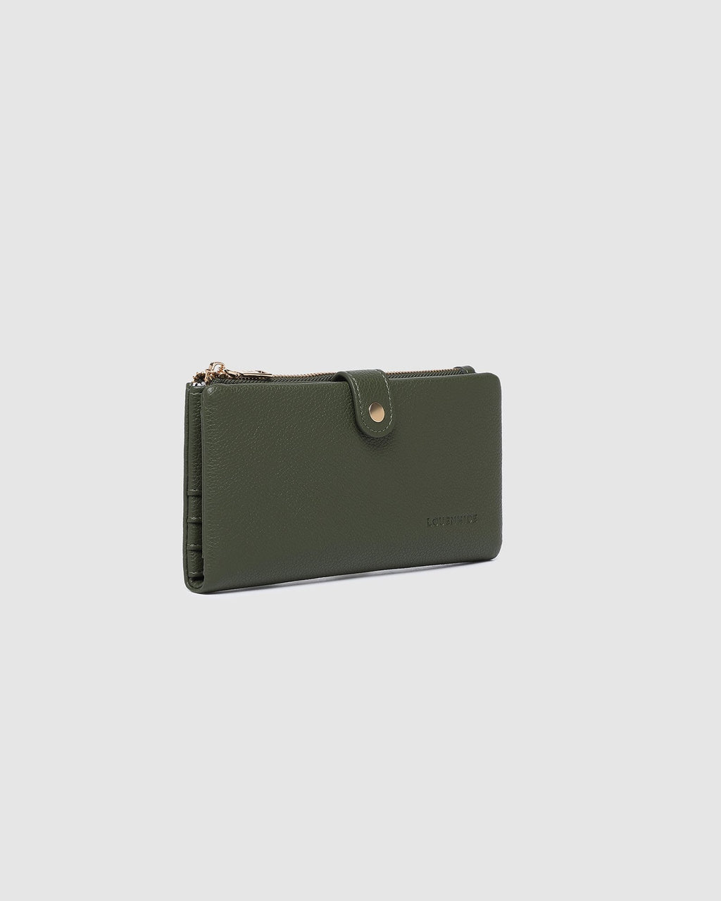 Louenhide Stella wallet in olive, open