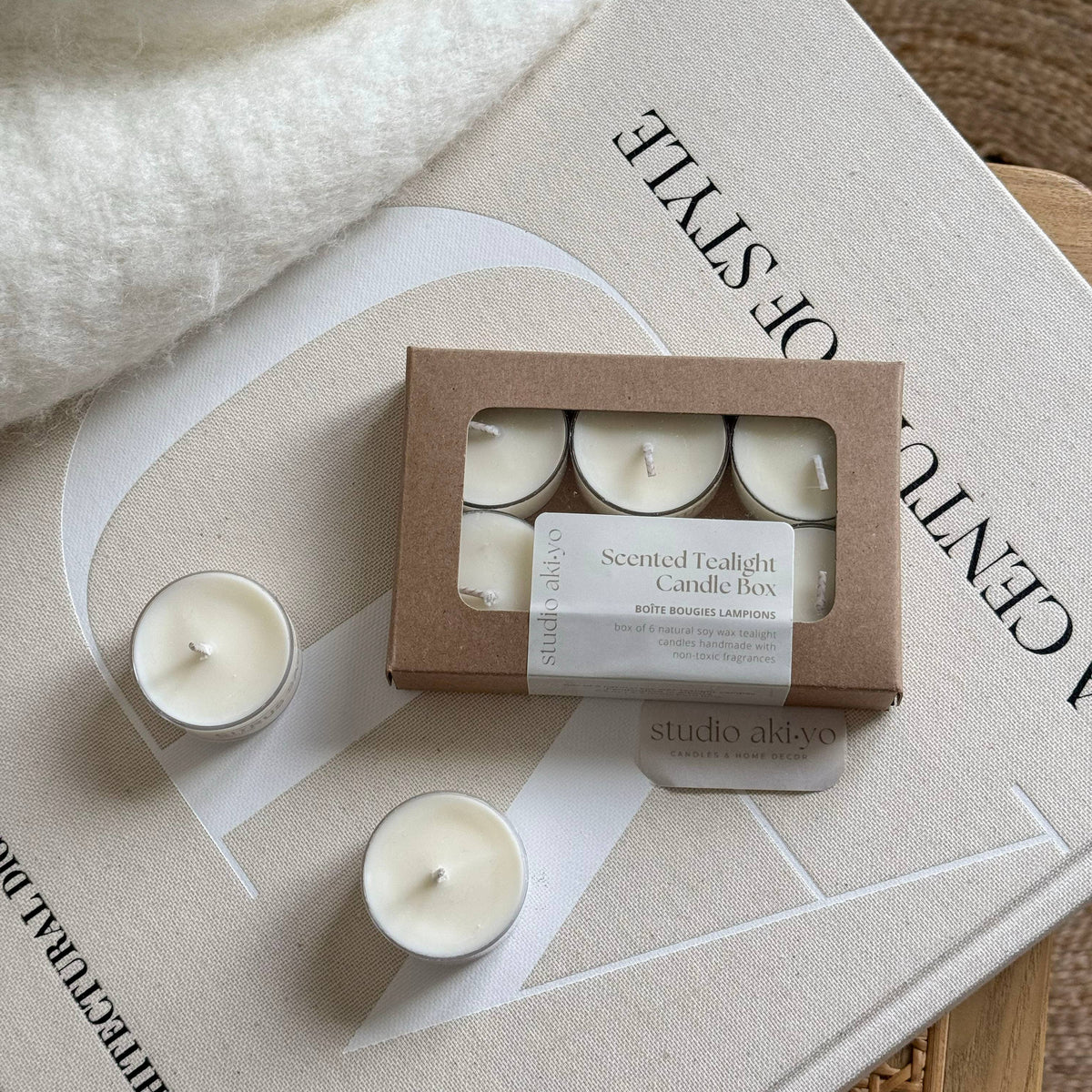 Studio Akiyo Tealight Candle Box, set of 6, product detail