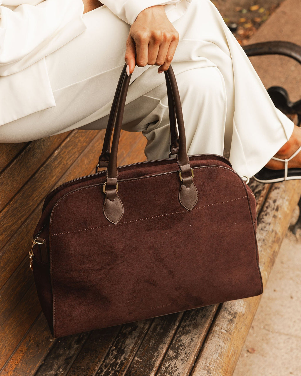 Louenhide Blaire Suede Tote Bag in Chocolate