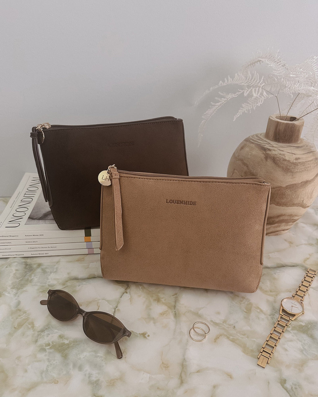 Louenhide Everyday Suede Pouch in Honey