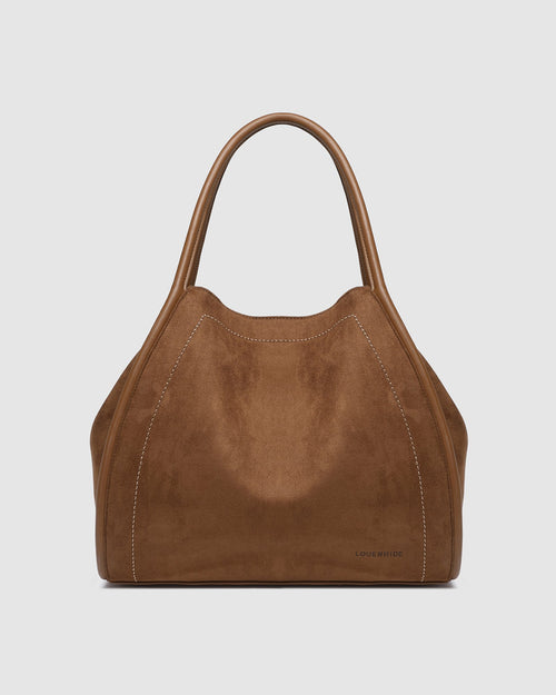 Louenhide Sutton Shoulder Bag in Suede Tan