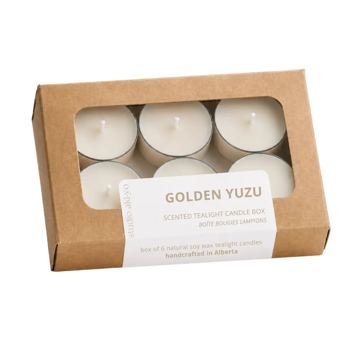 Studio Akiyo Golden Yuzu tealight candle box of six